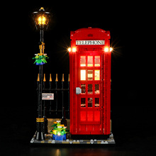 Yeabricks兼容乐高21347红色伦敦电话亭LED灯饰 积木DIY灯光