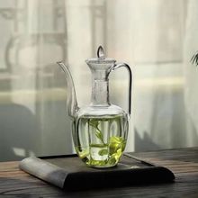 耐热玻璃贵妃壶中式仿宋执壶温酒壶家用泡绿茶壶透明煮茶器长嘴宋