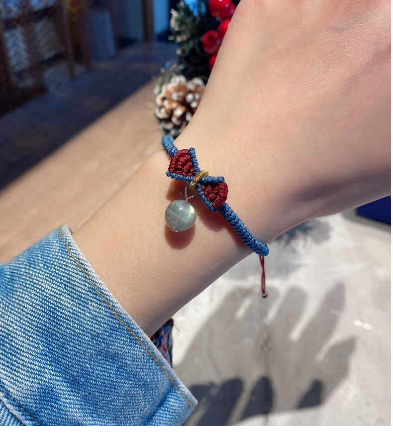 小红书925纯银手链 红绳在逃公主编织手绳蝴蝶结铃铛女款新春转运