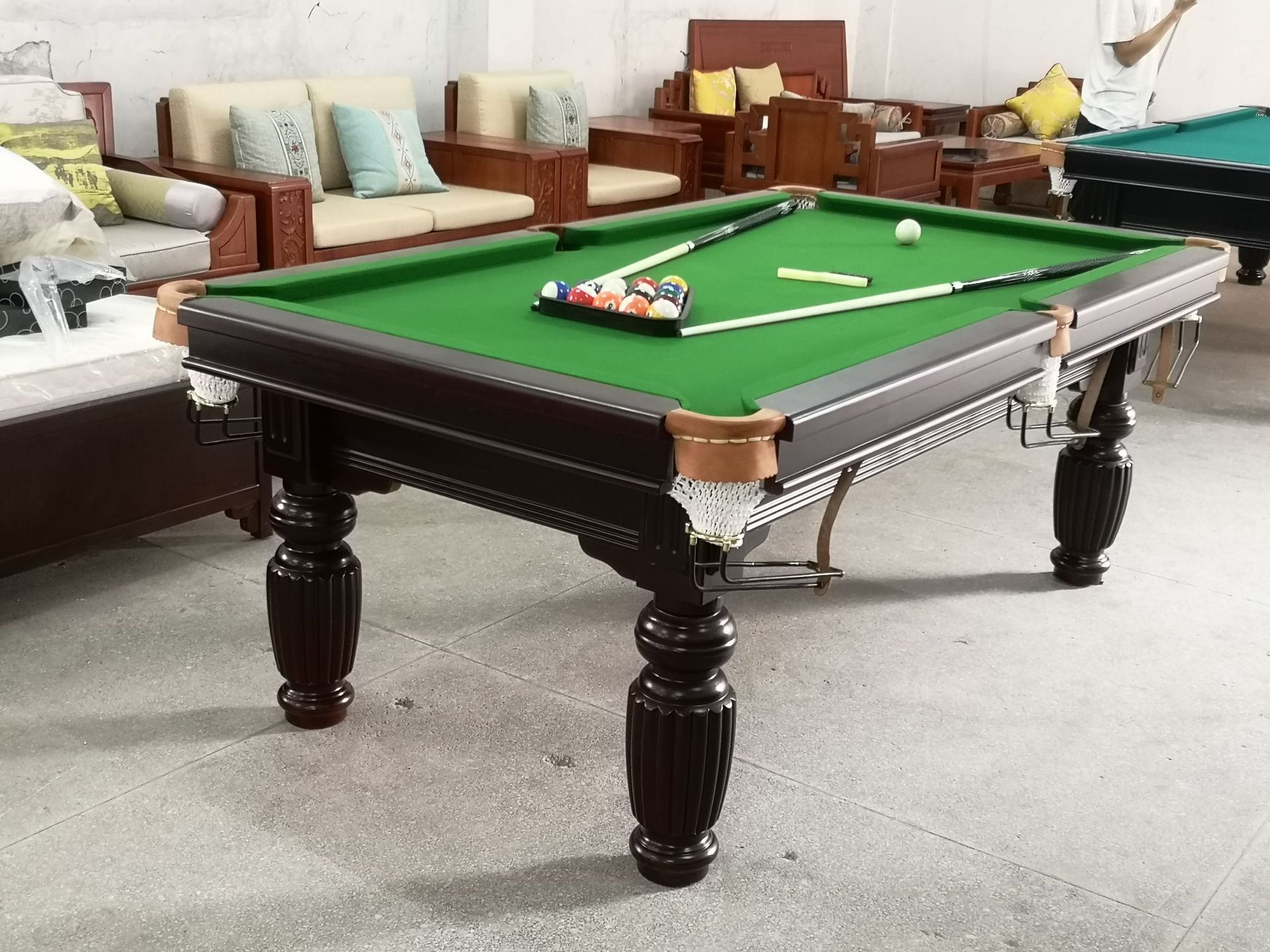 双子星台球桌标准家用室内美式球台大理石商用中式黑八台球案子