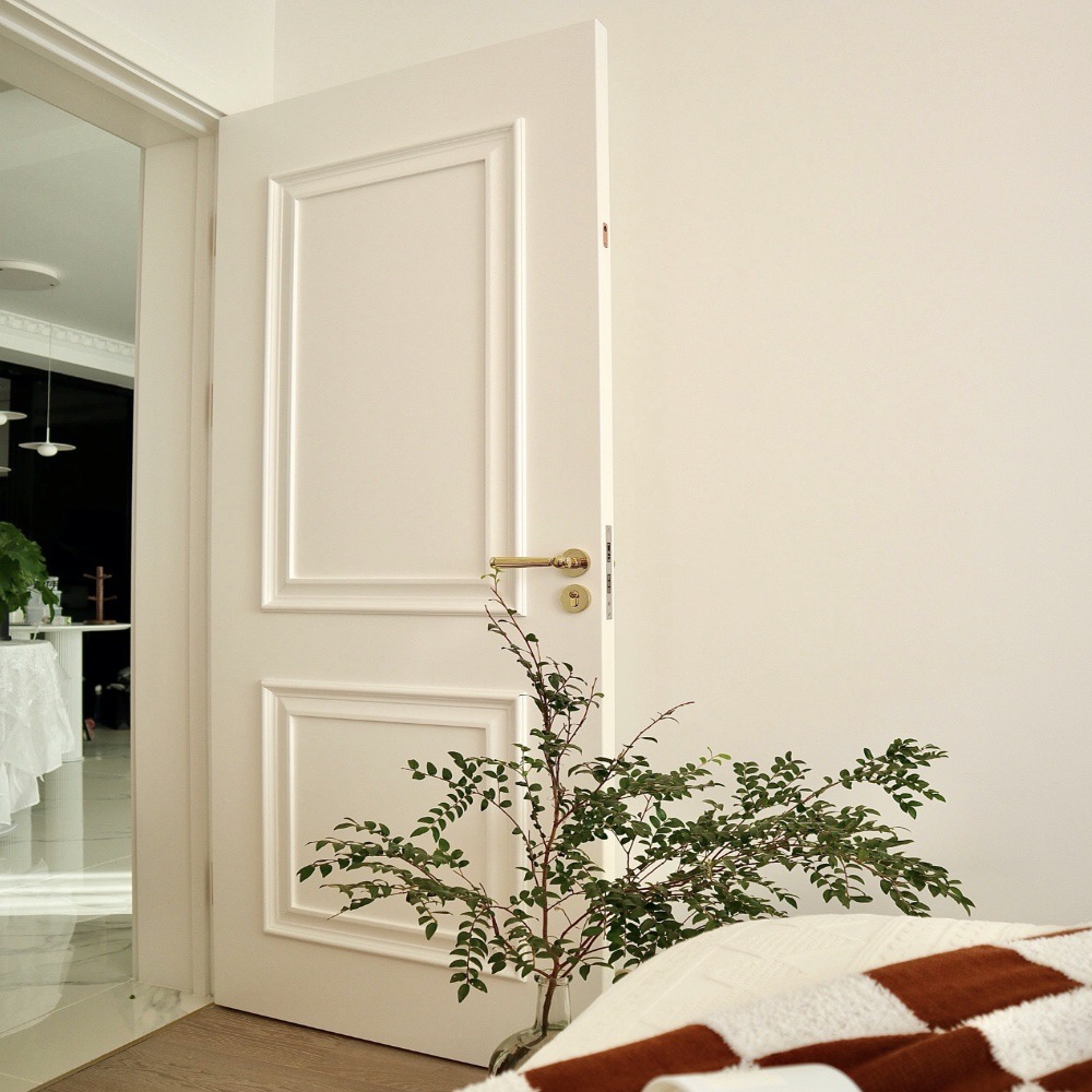 工厂批发定制轻奢法式美式实木复合压线烤漆室内门卧室门欧式橡木