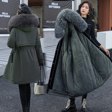 韩版长款棉衣女2021冬新款派克服外套棉服女收腰显瘦大码女装棉袄