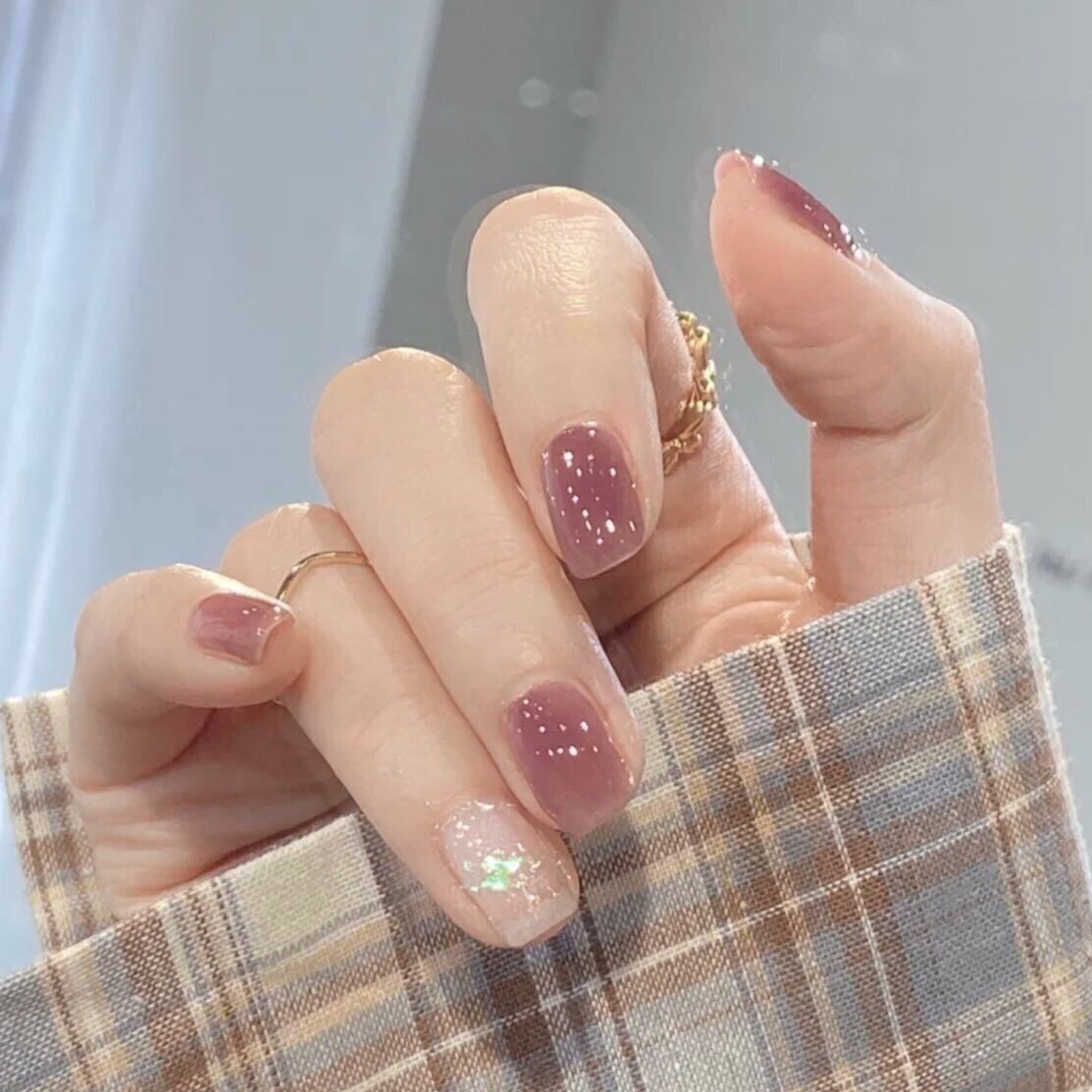 批发裸色冰透指甲油免烤亮晶晶不可撕不掉色持久防水显白学生美甲