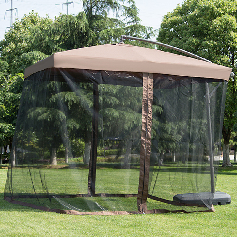 Yrg Outdoor Sunshade with Mosquito Net Mosquito Net Courtyard Garden Sun Umbrella with Zipper Mesh Umbrella Net Cover