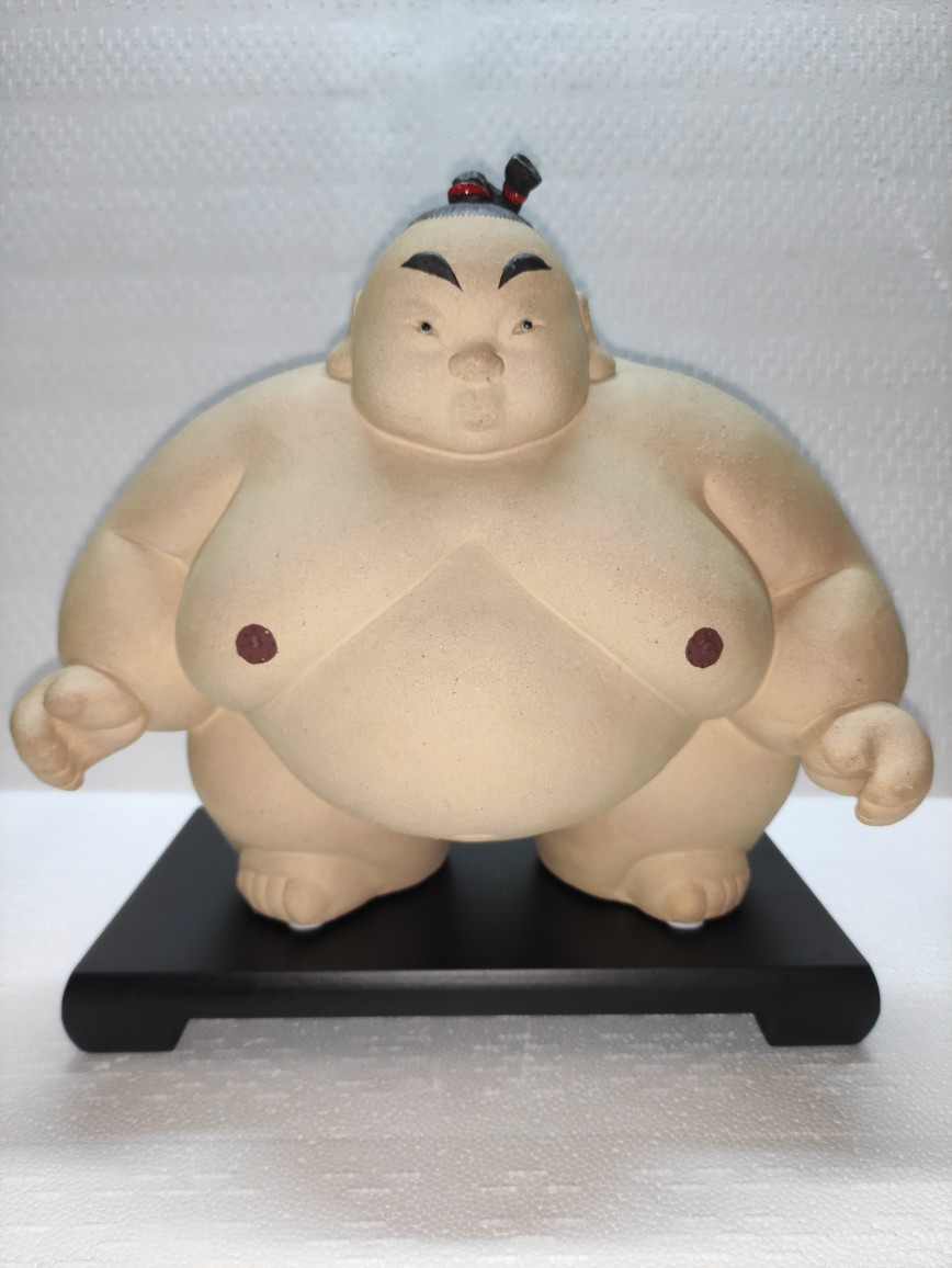 快乐相扑日本相扑手五小福石湾陶瓷公仔精品日式人物家居摆设装饰