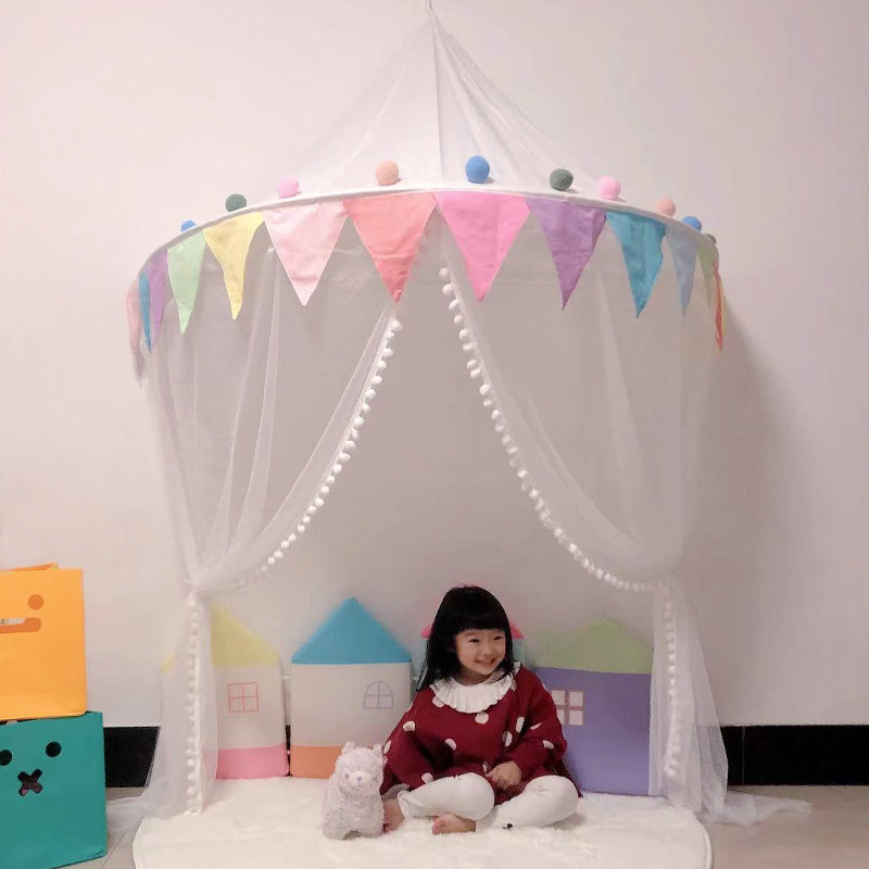 Children's Half-Moon Tent Cotton Princess Game House Wall Hanging Bedside Decorations Baby Bed Curtain Reading Corner Kindergarten