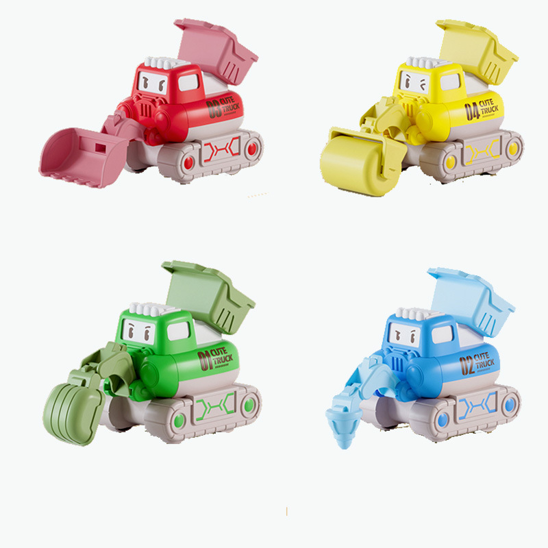 New Cute Engineering Vehicle for Children Toy Set Little Boy Excavator Drop-Resistant Inertia Pressing Toy Car Wholesale