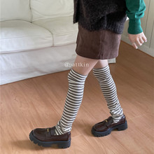 新品薄款透气堆堆袜套过膝直筒条纹百搭小腿袜女腿套