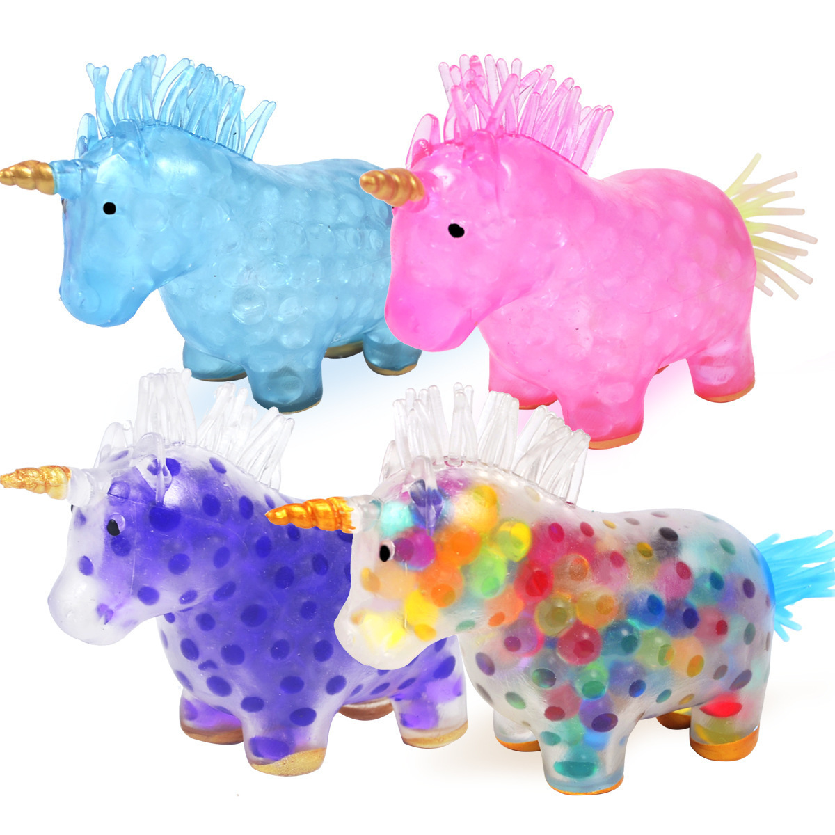 Xinqi Vent Unicorn Horse Beads Ball Decompression Toy Soft Glue Pinch Lechengren Pressure Reduction Toy Factory Wholesale