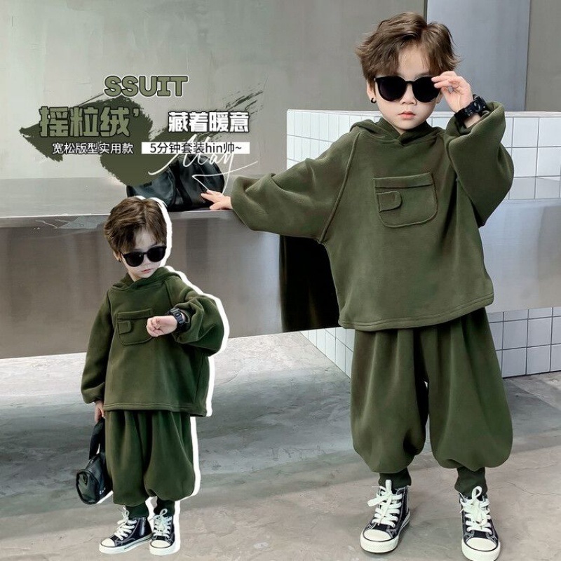 套装男童装加绒春秋冬款中小儿童服装韩版童装男洋气穿搭ins风尚