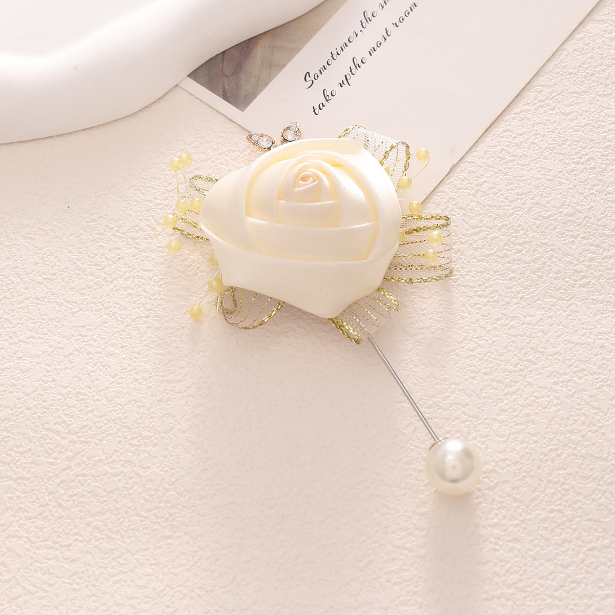 Creative Wedding Supplies Simulation Greeting Corsage Wedding, Marriage Corsage Bridegroom Bride Corsage Boutonniere Simple Brooch