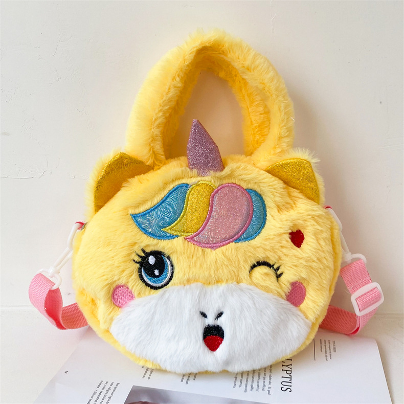 In Stock Plush Unicorn Crossbody Bag Cute Lady Fashion Shoulder Bag Cell Phone Storage Bag Coin Purse Children's Bags