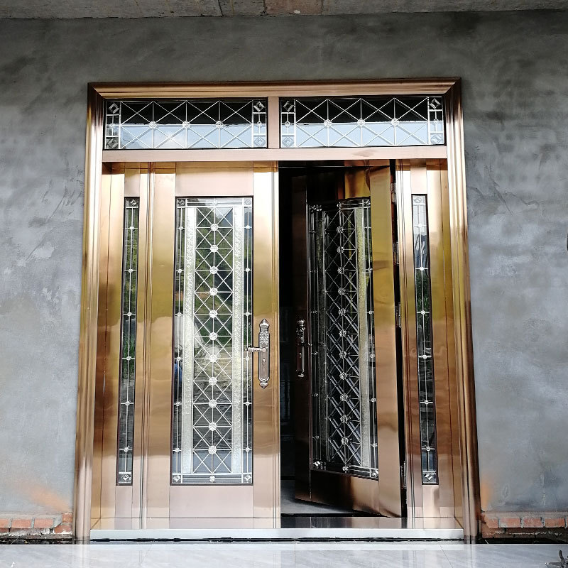 304不锈钢门别墅大门双开门家用乡村入户门农村防盗门单门进户门