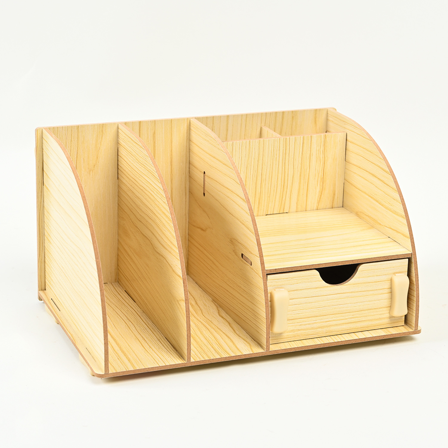 创意时尚桌面木质笔筒办公组合拼装多功能抽屉学生文具用品笔定制