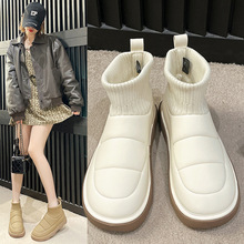 雪地靴女2023年新款冬季时尚韩版厚底套脚加绒加厚保暖棉鞋