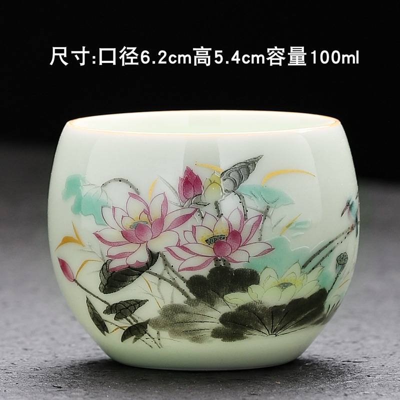 Ceramic Kung Fu Tea Cup Hand Painted Jianzhan Master Cup Large Tea Cup Tea Cup Single Cup Business Activity Festival Gift