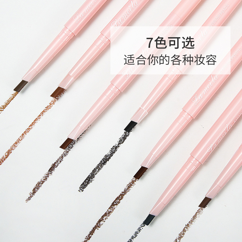 LaMeiLa Eyebrow Pencil Single Color Box Pink Packaging Seven Colors Eyebrow Pencil Wholesale Spot Waterproof Not Smudge 2013