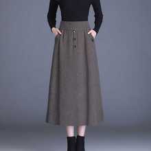 针织毛线时尚加厚中长款半身裙女2023年冬季新款a字显瘦高腰裙子