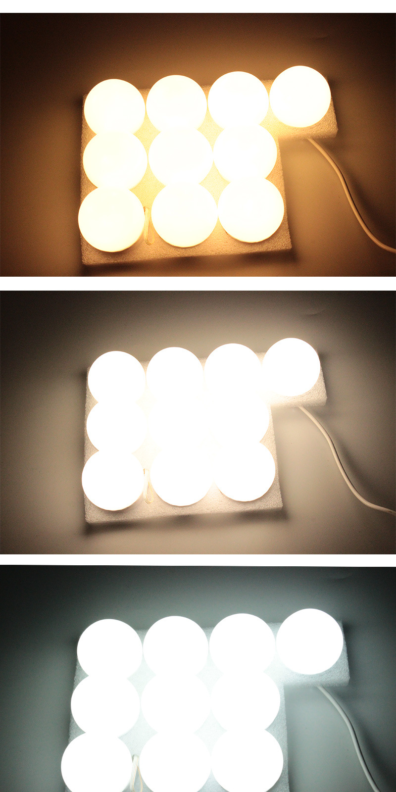 led化妆镜灯泡旋转收线好莱坞镜前灯 化妆补光灯泡 led镜子灯泡