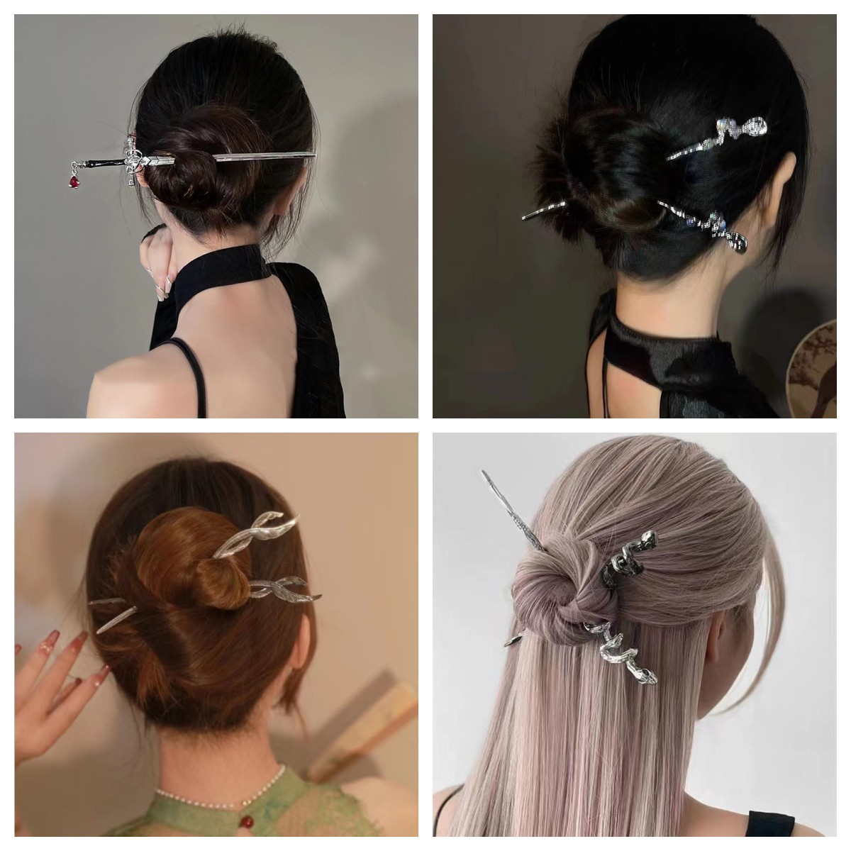 国潮简约发簪女后脑勺旗袍盘发簪子新中式汉服发饰高级感发钗头饰