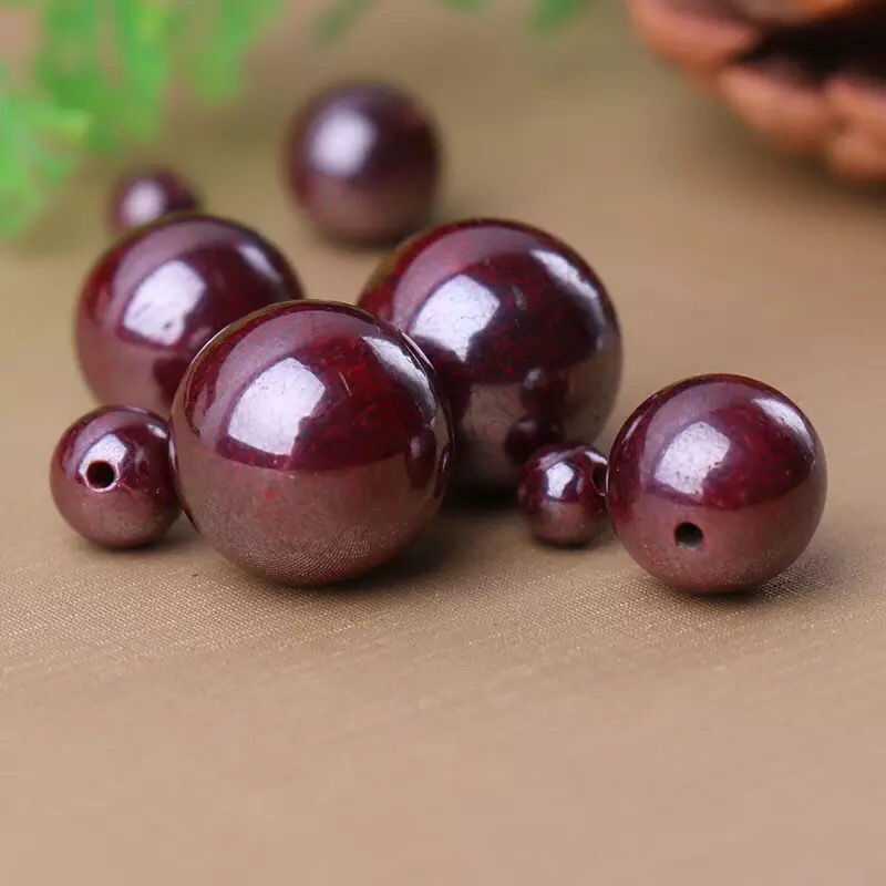 还原砂原矿晶体朱砂散珠圆珠diy手链珠子项链饰品手工制作材料