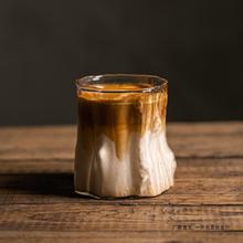 小众氛围感冰美式咖啡杯复古日式高硼硅透明玻璃杯拿铁杯子