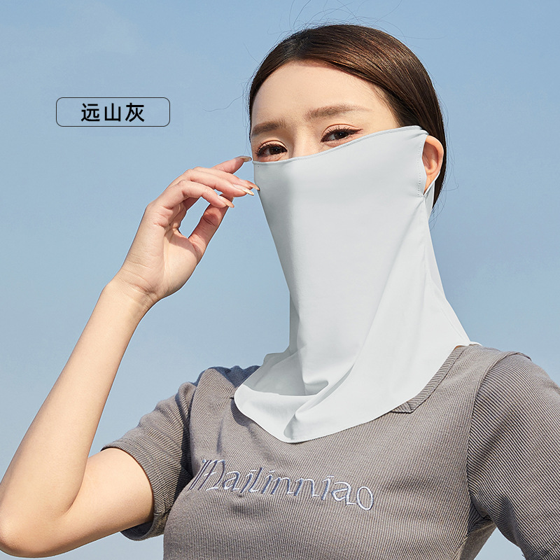 Ice Silk Sun Protection Mask Female Summer Uv Protection Neck Sun Protection Breathable Cycling Sun Protection Veil Face Towel Ear Mask