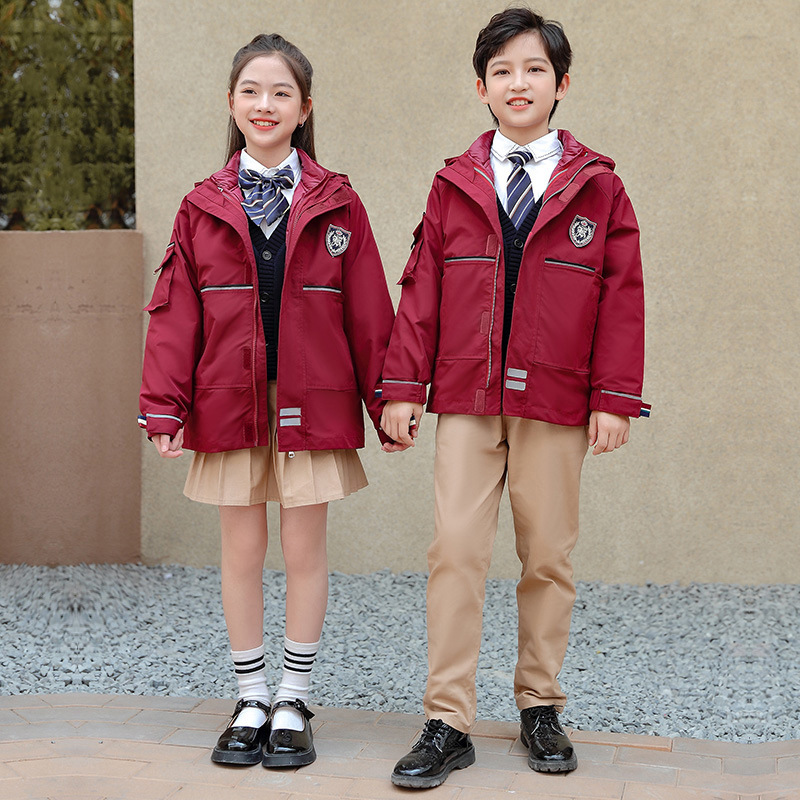 冬季中小学生校服班服冬装冲锋衣可拆卸羽绒内胆儿童加厚羽绒服