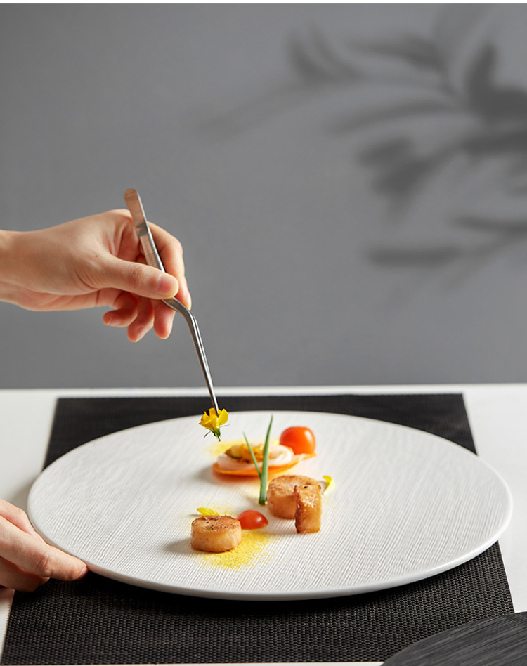 西餐牛排平盘大盘子商用陶瓷甜品台装饰摆盘酒店用品厨房摆台餐具