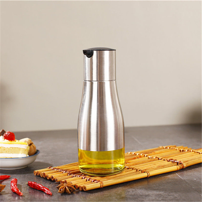 Wholesale Stainless Steel Kitchen Set Seasoning Jar Glass Oil Pot Leak-Proof Oil-Free Home Use and Commercial Use Soy Sauce Cruet