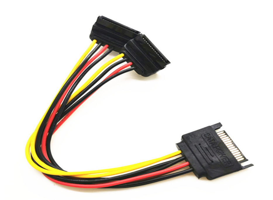 sata一分二弯头硬盘电源线 串口弯头电源线15p一分二 sata电源线