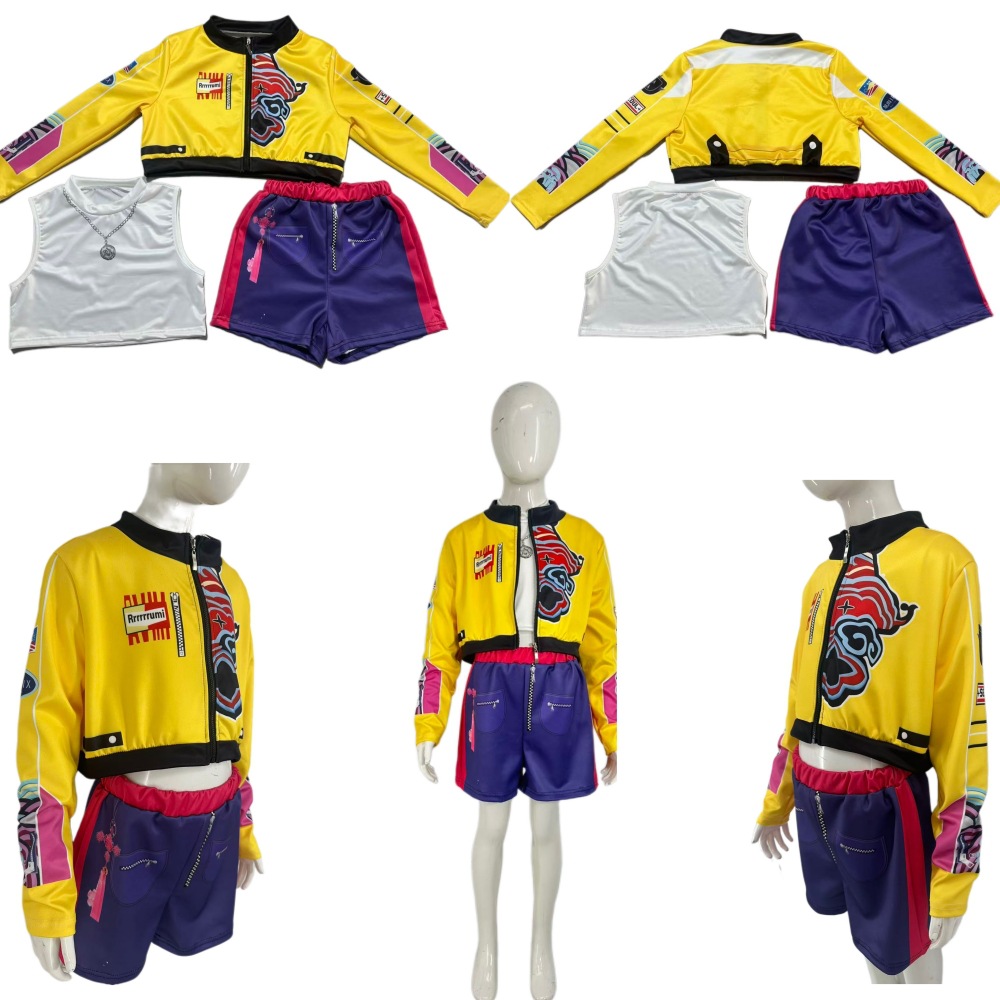 跨境新款女孩恶魔猎人KPOP流行歌手万圣节服装装扮舞台套装服装