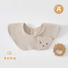 婴儿纯棉四季款新生儿围嘴口水巾婴儿a类秋花瓣ins纯全棉360度