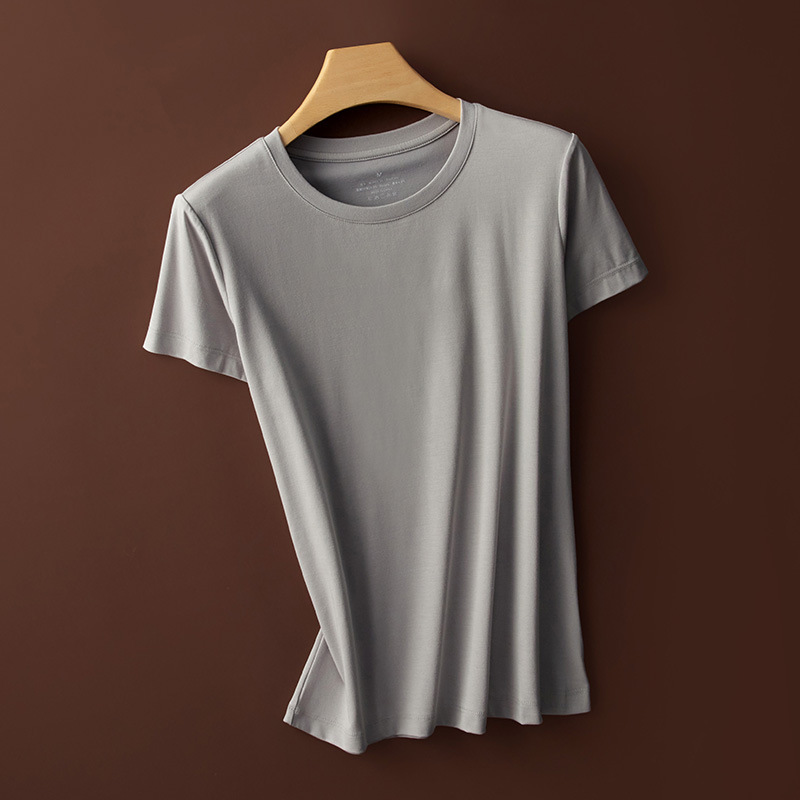 Youke Silk + Sorona Short-Sleeved T-shirt Women's Summer New Casual White Top Ice Silk Loose plus Size T-shirt Thin