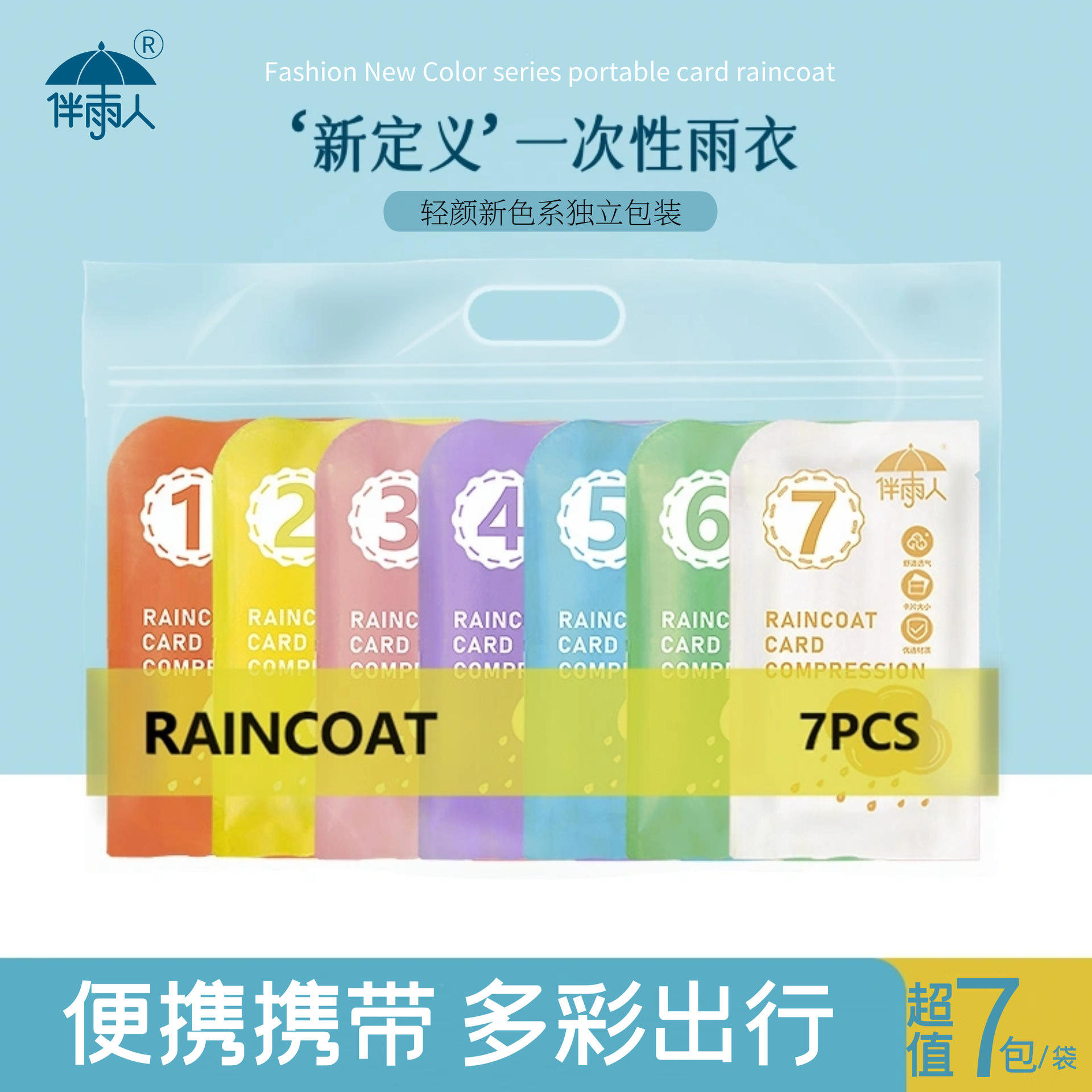 Disposable Card Raincoat plus-Sized Thickened Outdoor Travel Drifting Portable Compression Long One-Piece Raincoat Poncho