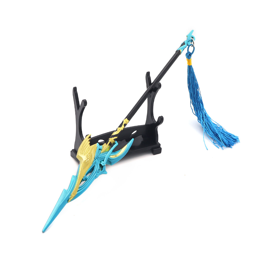 周边22cm 韩信傲雪梅枪武器合金模型兵器钥匙扣全金属摆件