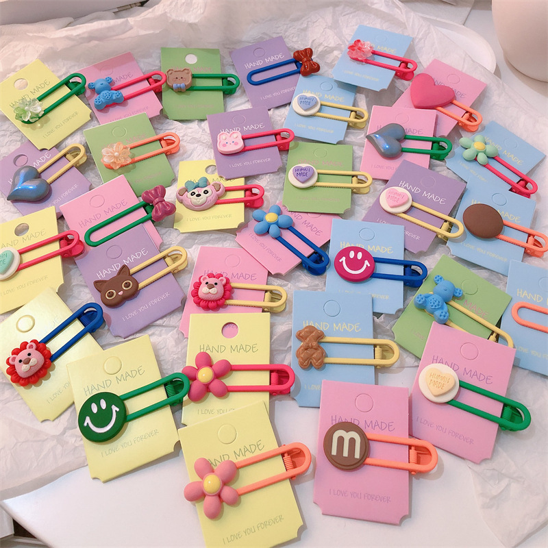 Cartoon Colorful Barrettes Best-Seller on Douyin Live Broadcast Hair Accessories Cute Fringe Accessory Night Market Stall Headdress Female Side Clip New