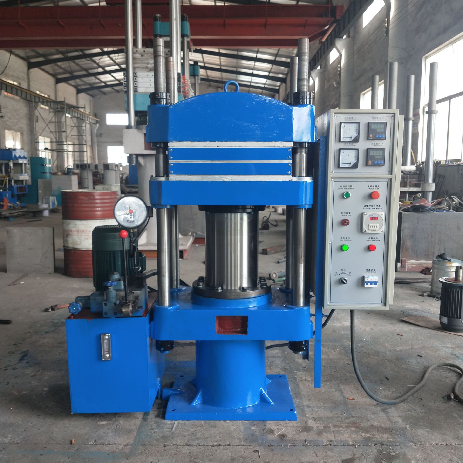 家禽脱毛胶棒热压成型机 半自动橡胶平板硫化机 四柱式模压定型机