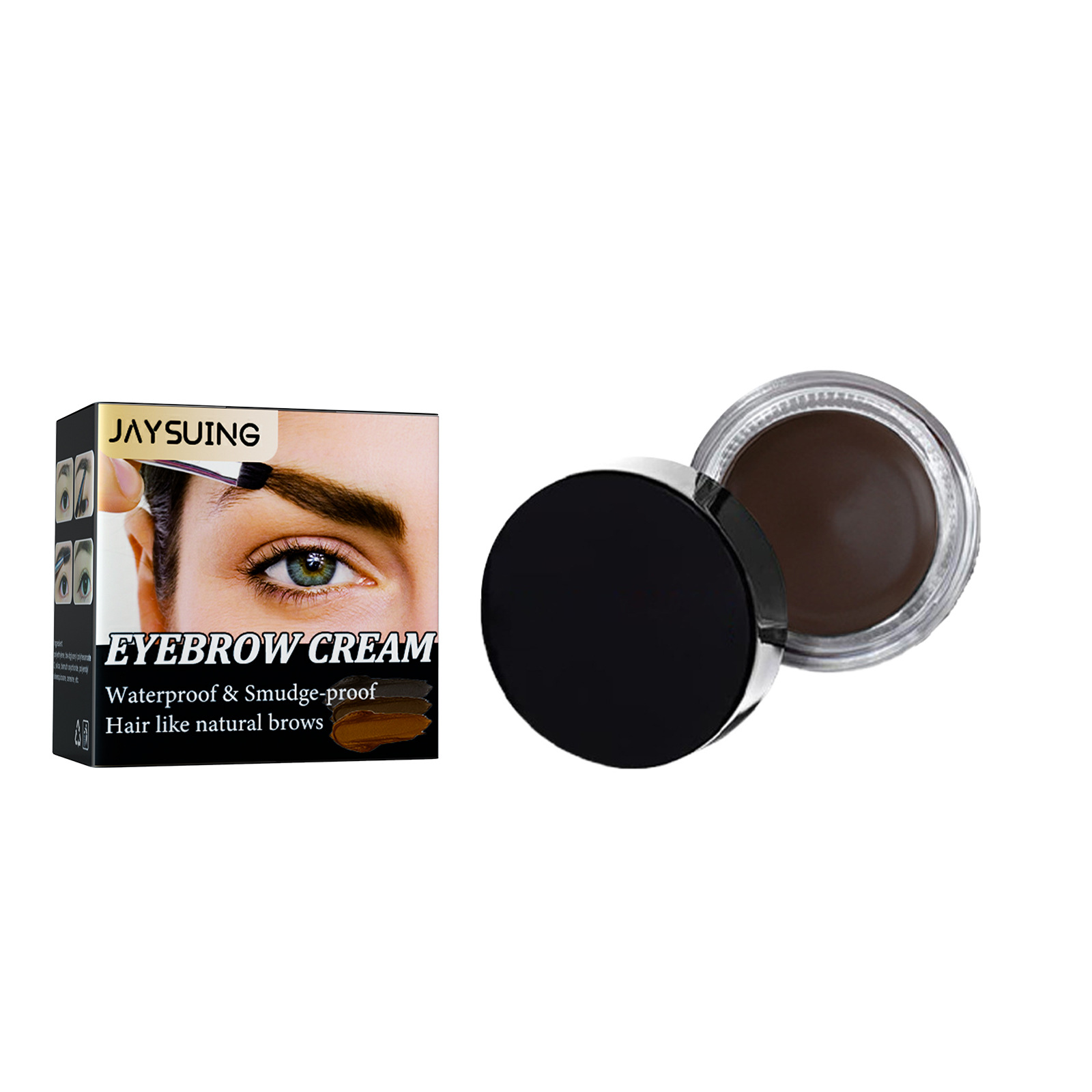 Jaysuing Brow Cream Not Smudge Non-Decolorizing Waterproof Quick-Drying Smooth Create Three-Dimensional Natural Eyebrow Brow Cream