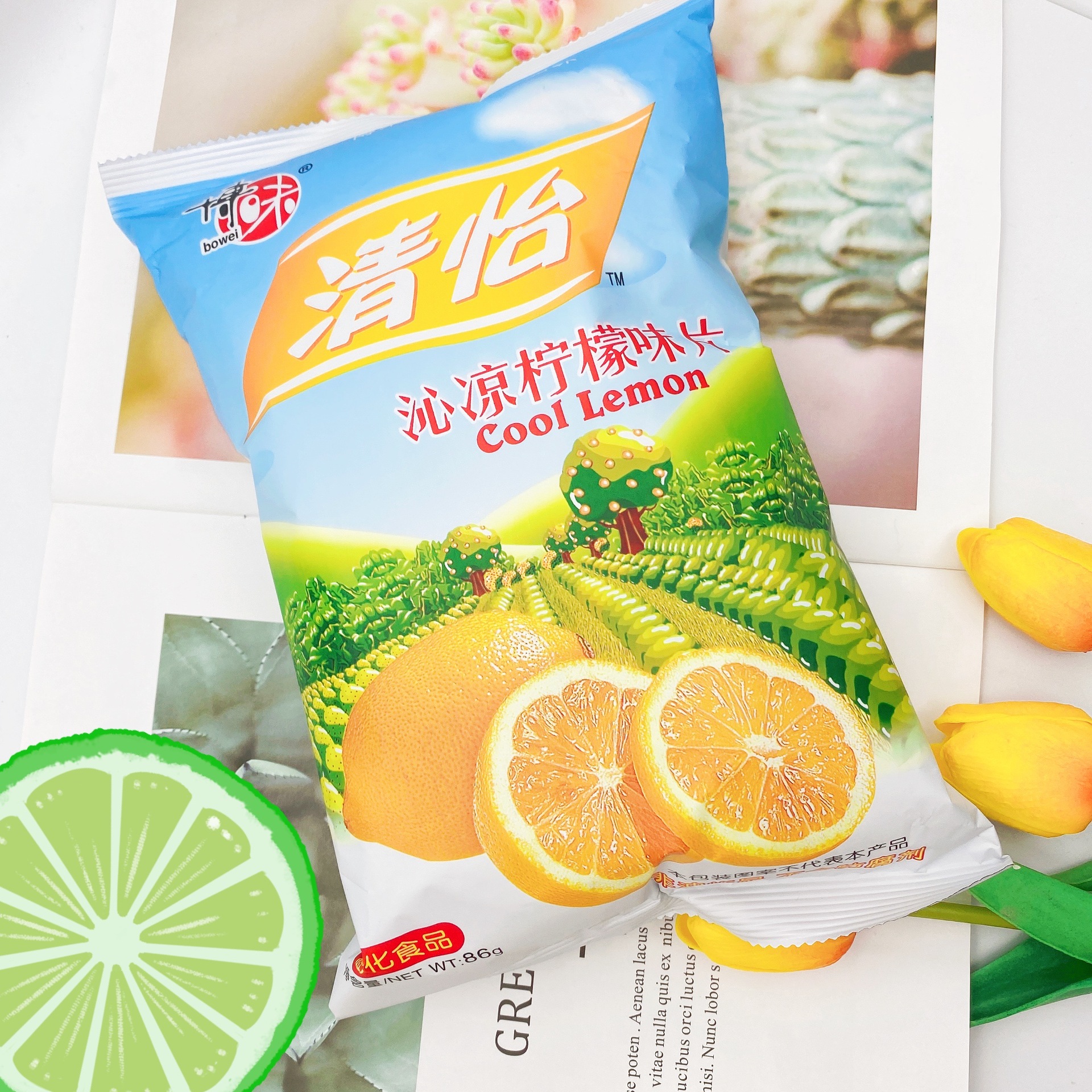 博味清怡牌沁凉柠檬味片儿童休闲薯片膨化食品办公室小吃批发