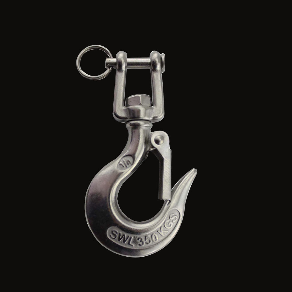richwits不锈钢叉式旋转货钩 起重防钩 吊钩抓钩链条钩弹簧钩