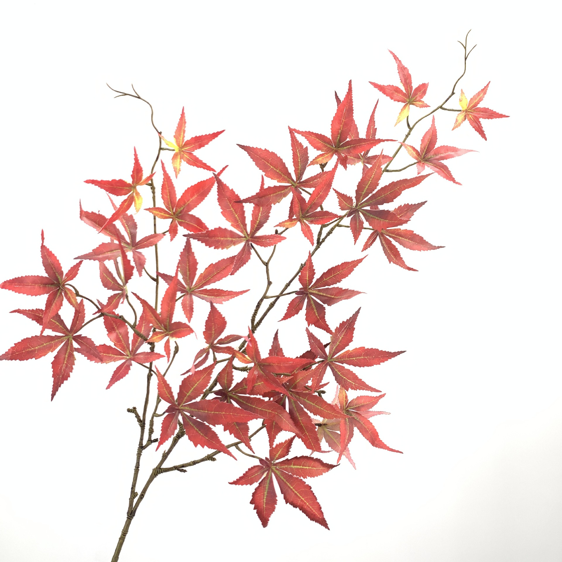 仿真红枫叶 鸡爪枫叶秋季树叶树枝婚庆园林家居装饰枫树插花配材