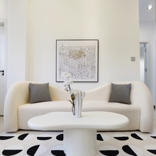 奶油系沙发客厅白色羊羔绒异形网红款设计师沙发ins风公寓小户型