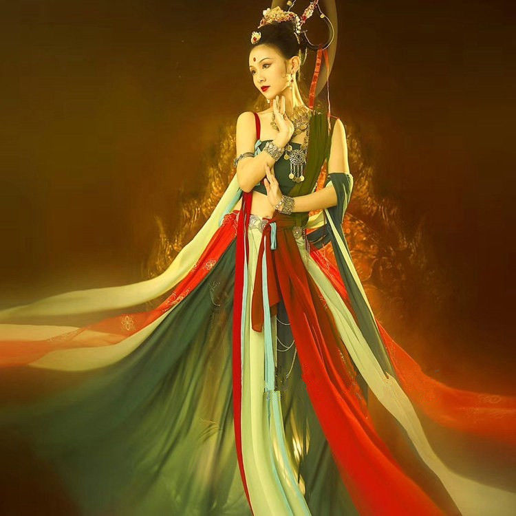 影楼主题服装敦煌汉服飞天舞蹈服走秀服装女古装写真仙女装梦飞天
