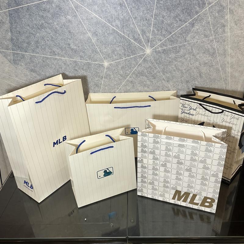 mlb ny洋基队白牛皮纸袋手提袋包装袋购物礼品袋棒球帽大号横竖款