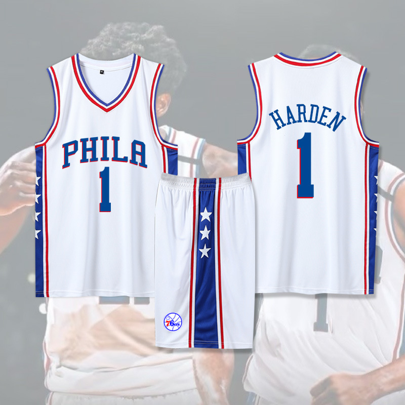 76人球衣1号哈登篮球服恩比德西蒙斯25号霍华德39号套装男印字号