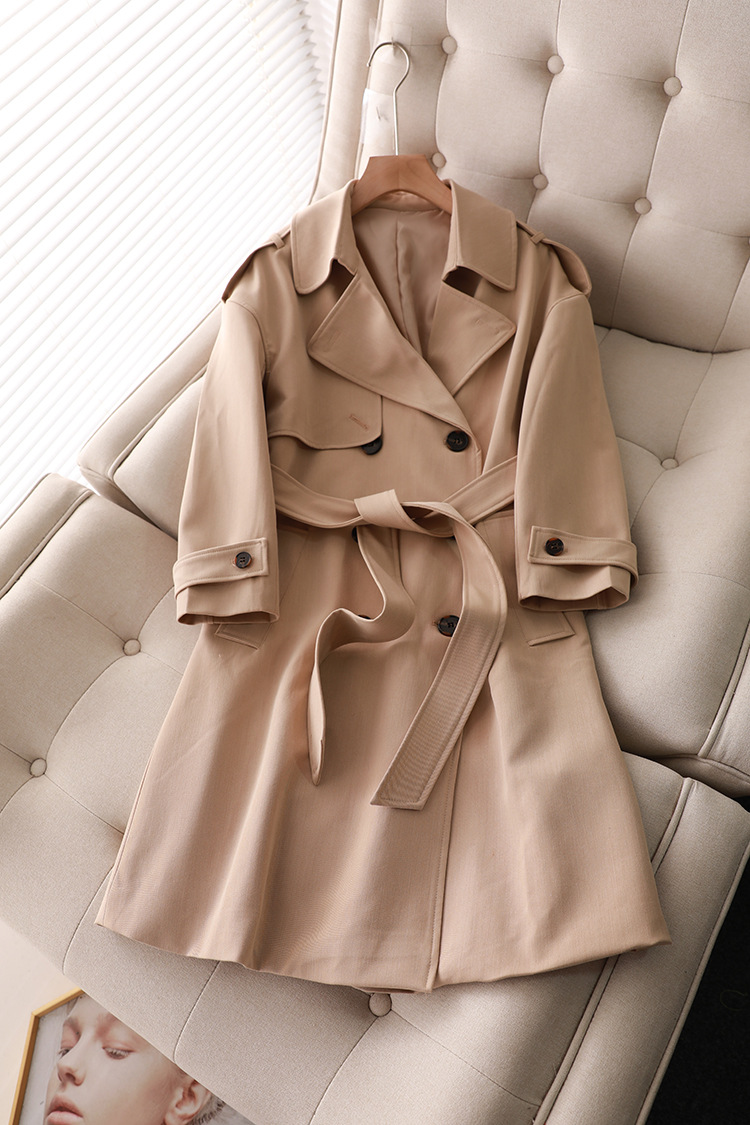 良品女风衣中长款2021年新款韩版宽松小个子大衣今年流行秋冬外套