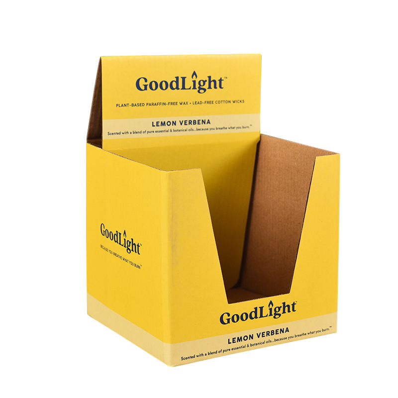 pdq展示盒 fsc瓦楞纸板陈列盒 桌面收纳盒折叠带盖笔记文具展示架