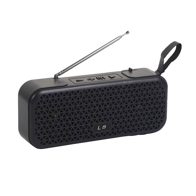 Simple Black Outdoor Portable Portable Bluetooth Audio Full Band Wireless Retro Player Large Volume Speaker