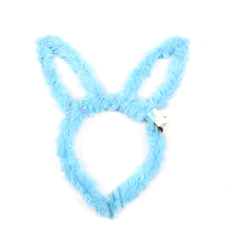 14 Lights Lengthened Luminous Plush Rabbit Ears Cute Headband Flash Children's Night Market Girls' Toys Stall Gifts